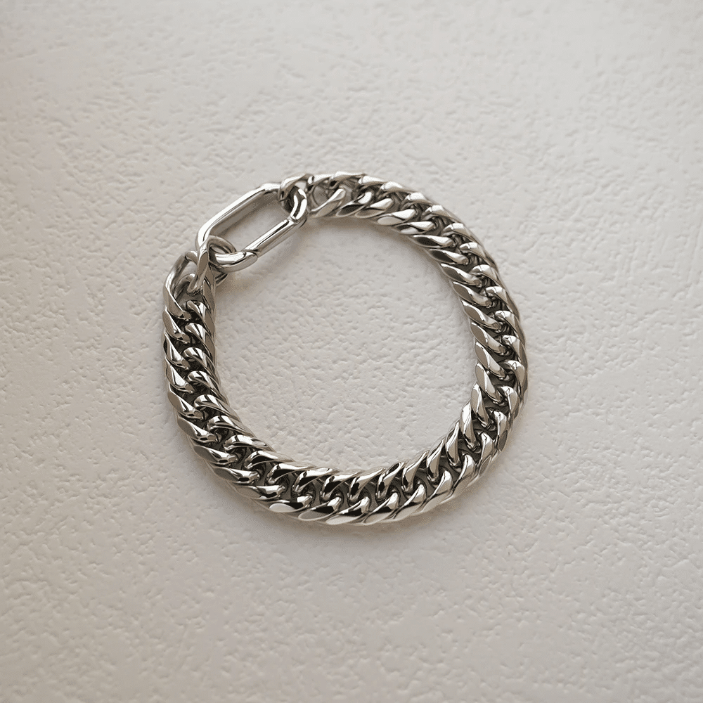 Waterproof Cuban Chain Bracelet Non Tarnish Jewelry Mirror Polishing 18K Gold Plated Stainless Steel Two Tone Bracelet - 图片 2