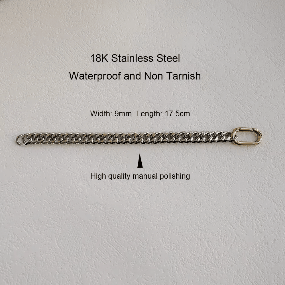 Waterproof Cuban Chain Bracelet Non Tarnish Jewelry Mirror Polishing 18K Gold Plated Stainless Steel Two Tone Bracelet - 图片 5