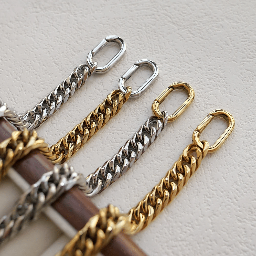 Waterproof Cuban Chain Bracelet Non Tarnish Jewelry Mirror Polishing 18K Gold Plated Stainless Steel Two Tone Bracelet - 图片 6